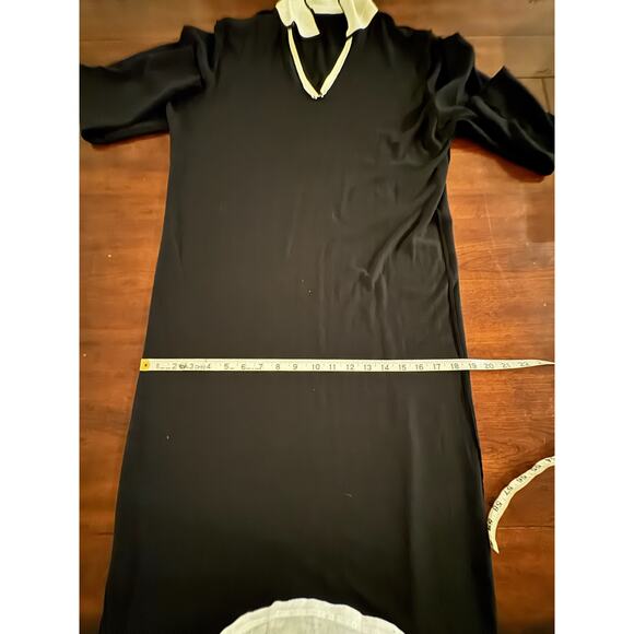 MANGO MNG Knitted Long Sleeve Maxi Sweater Dress Contrasting Shirt Collar Sz 6 - Picture 11 of 13